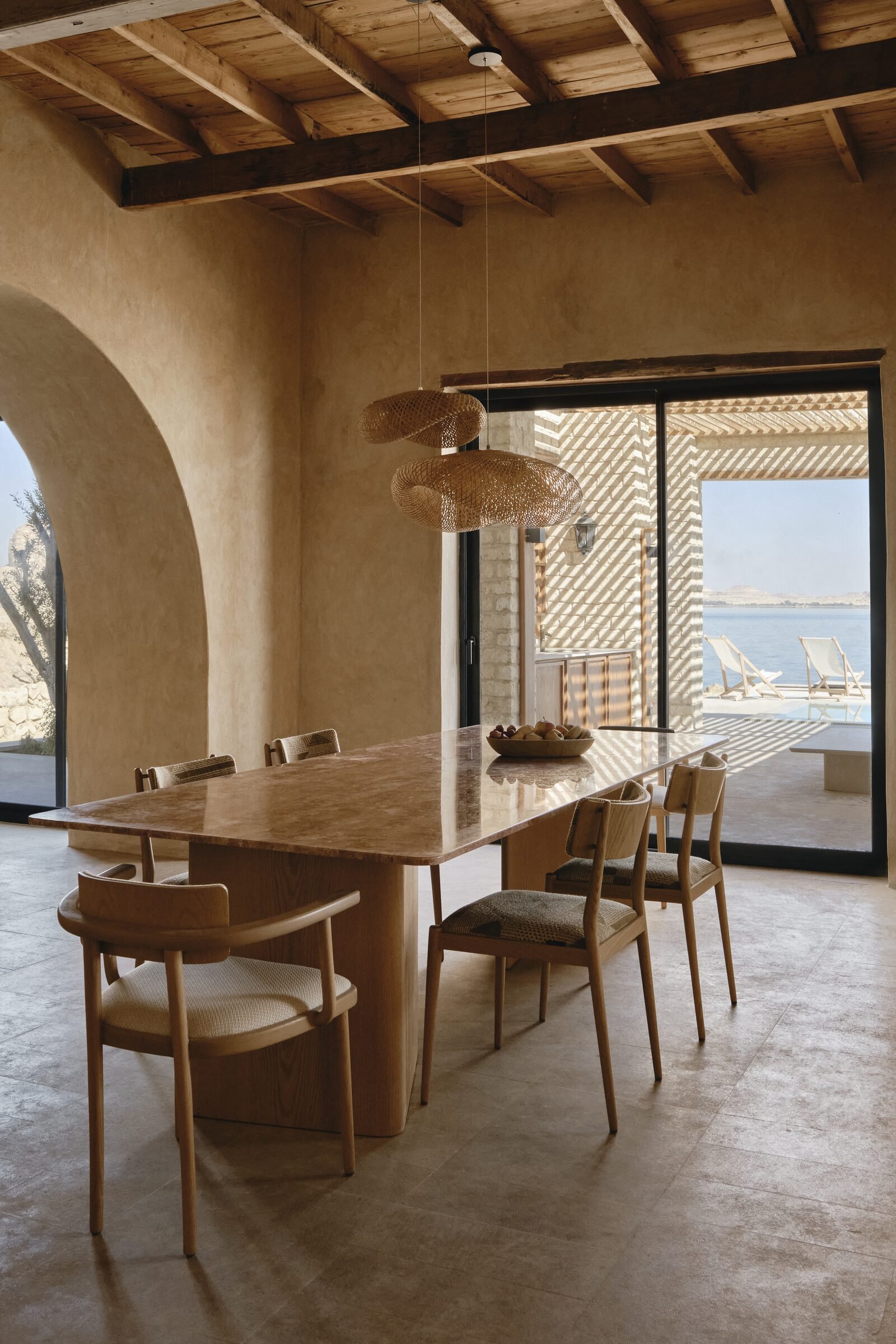 Dining room open to the lake